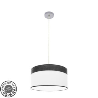 Colgante Cloe 1xe27 Cromo/blanca-madera Negra Regx40x40 cm